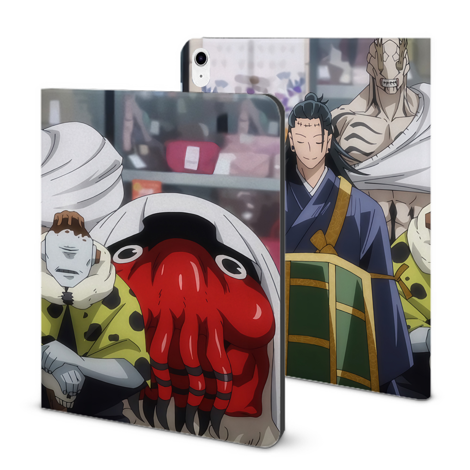 （画像用） 呪術廻戦 Jujutsu Kaisen IPad ケース ブック型 PUレザー TPU 耐衝撃 軽量 薄型 ペン収納なし 全面保護 IPad 各モデル対応